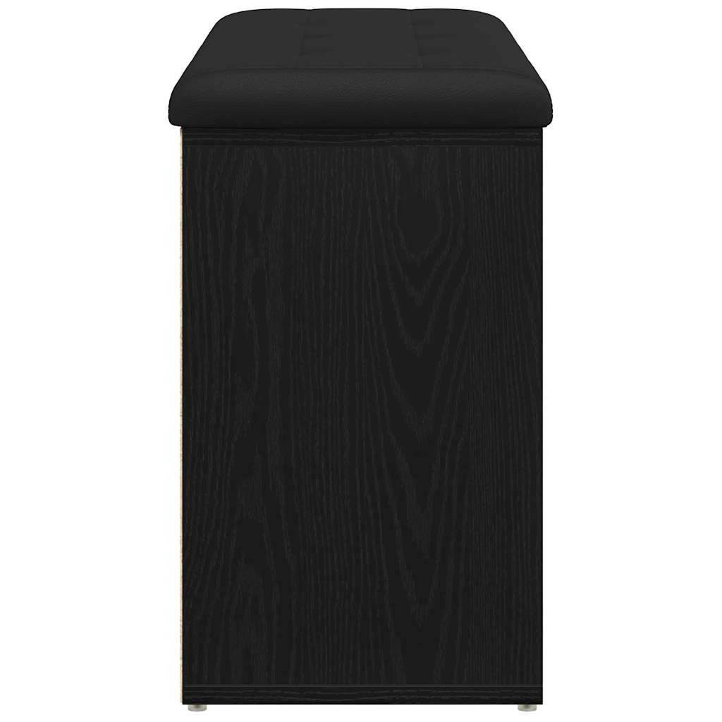 vidaXL Shoe Bench Black 82 x 32 x 50 cm Engineered Wood 6