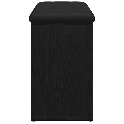 vidaXL Shoe Bench Black 82 x 32 x 50 cm Engineered Wood 6