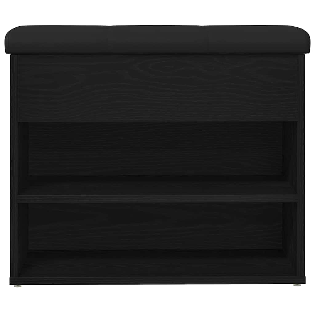 vidaXL Storage Bench Black Oak 62 x 32 x 50 cm Engineered Wood 5