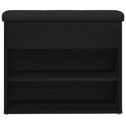 vidaXL Storage Bench Black Oak 62 x 32 x 50 cm Engineered Wood 5