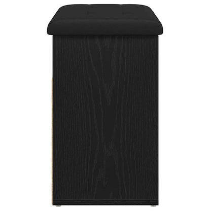 vidaXL Storage Bench Black Oak 62 x 32 x 50 cm Engineered Wood 6