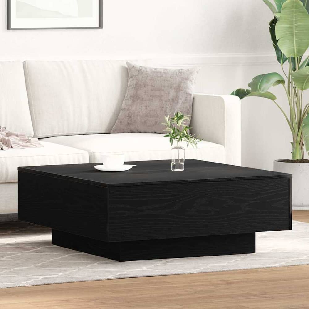 Coffee Table 80x80x31 cm Engineered Wood Black oak