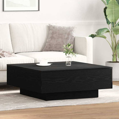 Coffee Table 80x80x31 cm Engineered Wood Black oak