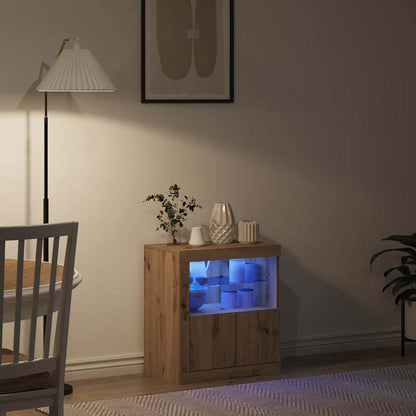 vidaXL LED Sideboard Brown 60.5 x 37 x 67 cm Engineered Wood 5