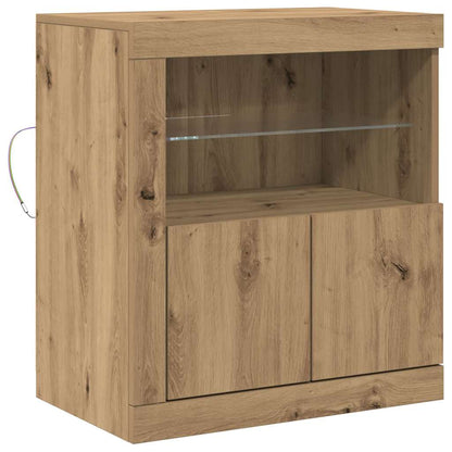vidaXL LED Sideboard Brown 60.5 x 37 x 67 cm Engineered Wood 2
