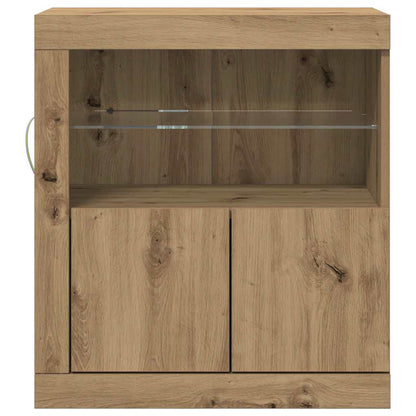 vidaXL LED Sideboard Brown 60.5 x 37 x 67 cm Engineered Wood 6
