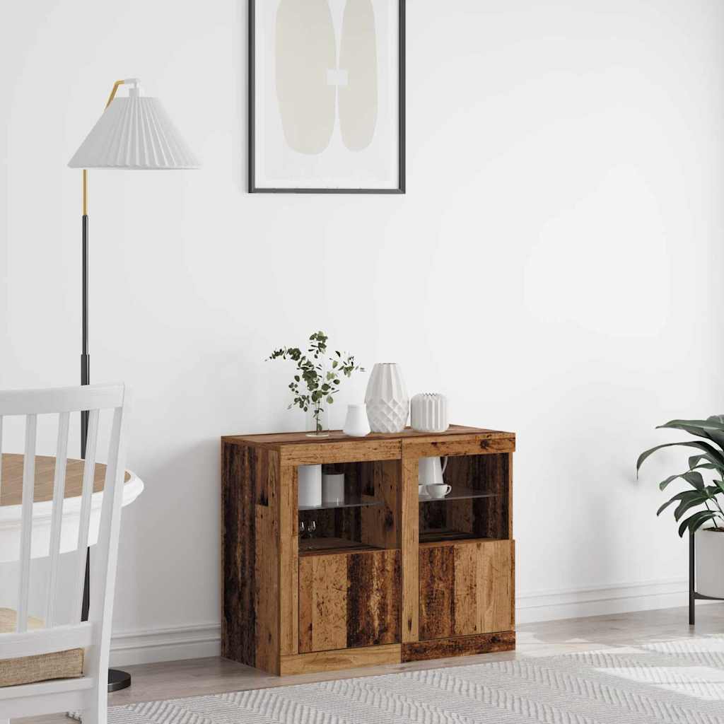 vidaXL Side Cabinet with LED Lights Engineered Wood