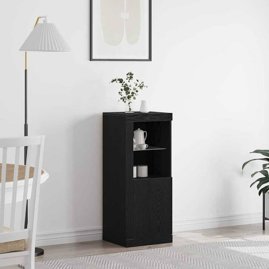 Sideboard with LED Lights 41x37x100 cm Black oak
