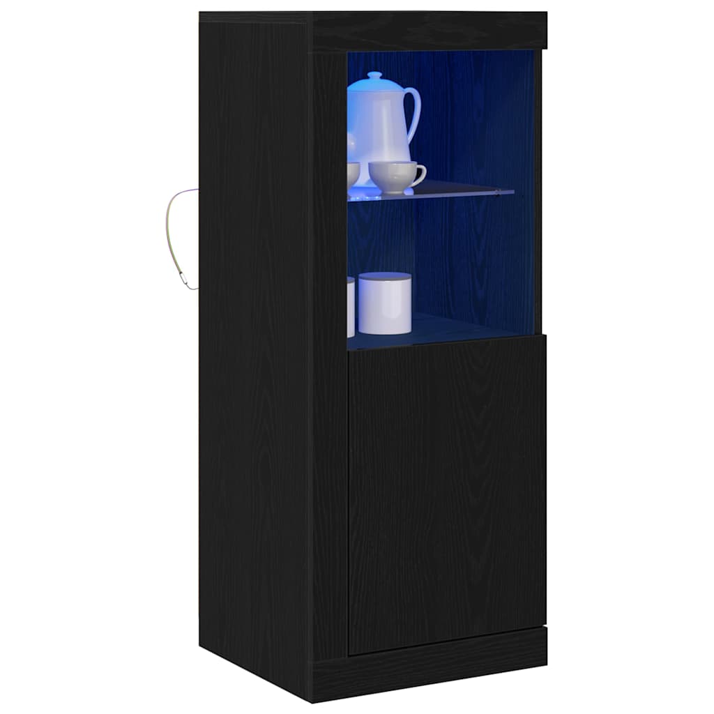 vidaXL LED Sideboard Black 41 x 37 x 100 cm Engineered Wood 3