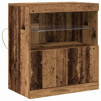 Sideboard with LED Lights 60x37x67 cm Old wood