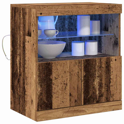 Sideboard with LED Lights 60x37x67 cm Old wood
