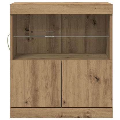 vidaXL LED Sideboard Brown 60.5 x 37 x 67 cm Engineered Wood 6