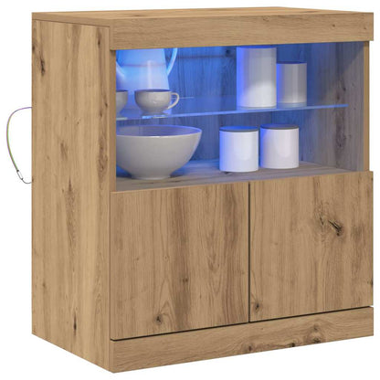 vidaXL LED Sideboard Brown 60.5 x 37 x 67 cm Engineered Wood 3