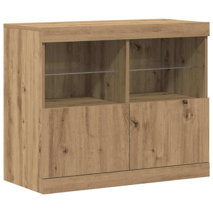 Sideboard with LED Lights 81x37x67 cm Artisan oak