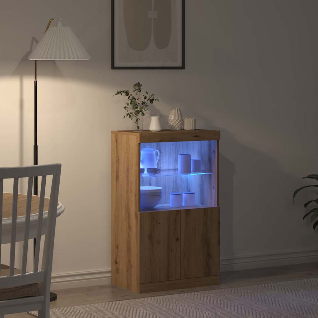 vidaXL LED Sideboard Brown 60 x 37 x 100 cm Engineered Wood 5