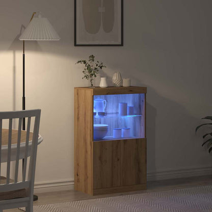 vidaXL LED Sideboard Brown 60 x 37 x 100 cm Engineered Wood 5