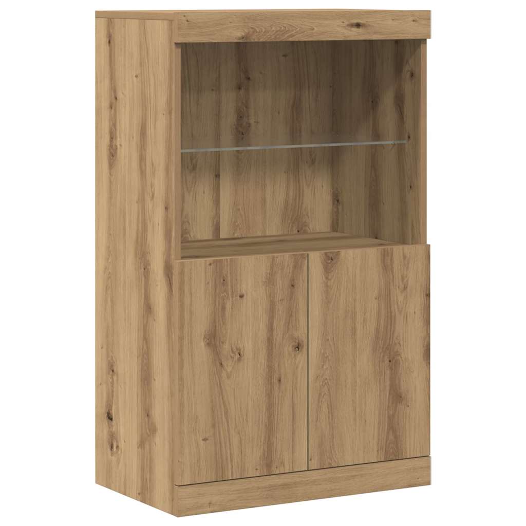 vidaXL LED Sideboard Brown 60 x 37 x 100 cm Engineered Wood 2