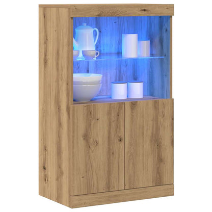 vidaXL LED Sideboard Brown 60 x 37 x 100 cm Engineered Wood 3