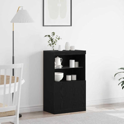 vidaXL LED Sideboard Black 60 x 37 x 100 cm Engineered Wood 1