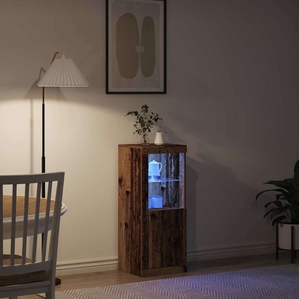 vidaXL LED Sideboard Old Wood 41 x 37 x 100 cm Engineered Wood 4
