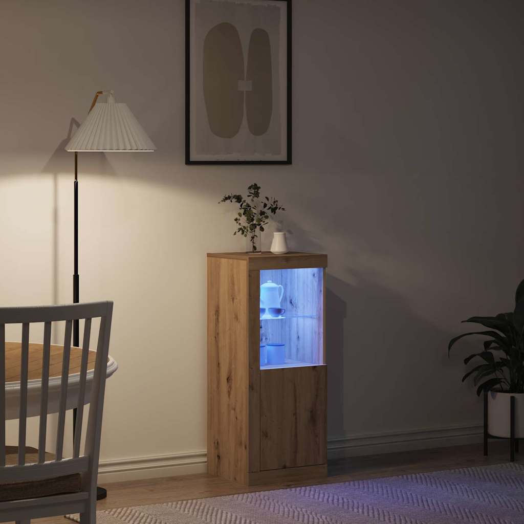 vidaXL LED Sideboard Artisan Oak 41 x 37 x 100 cm Engineered Wood 4