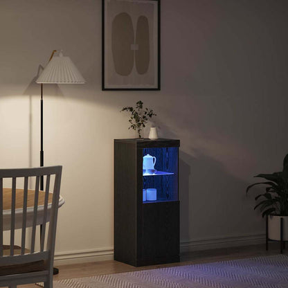 vidaXL LED Sideboard Black Oak 41 x 37 x 100 cm Engineered Wood 4