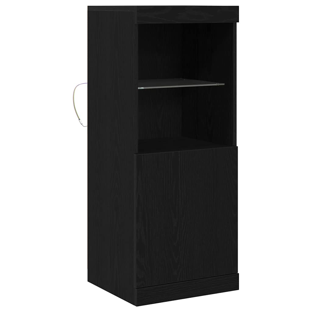 vidaXL LED Sideboard Black Oak 41 x 37 x 100 cm Engineered Wood 5