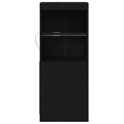 vidaXL LED Sideboard Black Oak 41 x 37 x 100 cm Engineered Wood 6