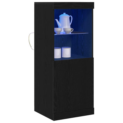 vidaXL LED Sideboard Black Oak 41 x 37 x 100 cm Engineered Wood 3