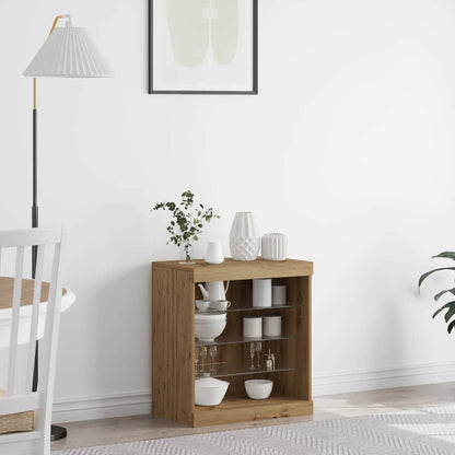 vidaXL LED Sideboard Artisan Oak 60.5 x 37 x 67 cm Engineered Wood 1