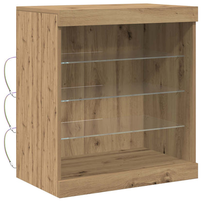 vidaXL LED Sideboard Artisan Oak 60.5 x 37 x 67 cm Engineered Wood 2