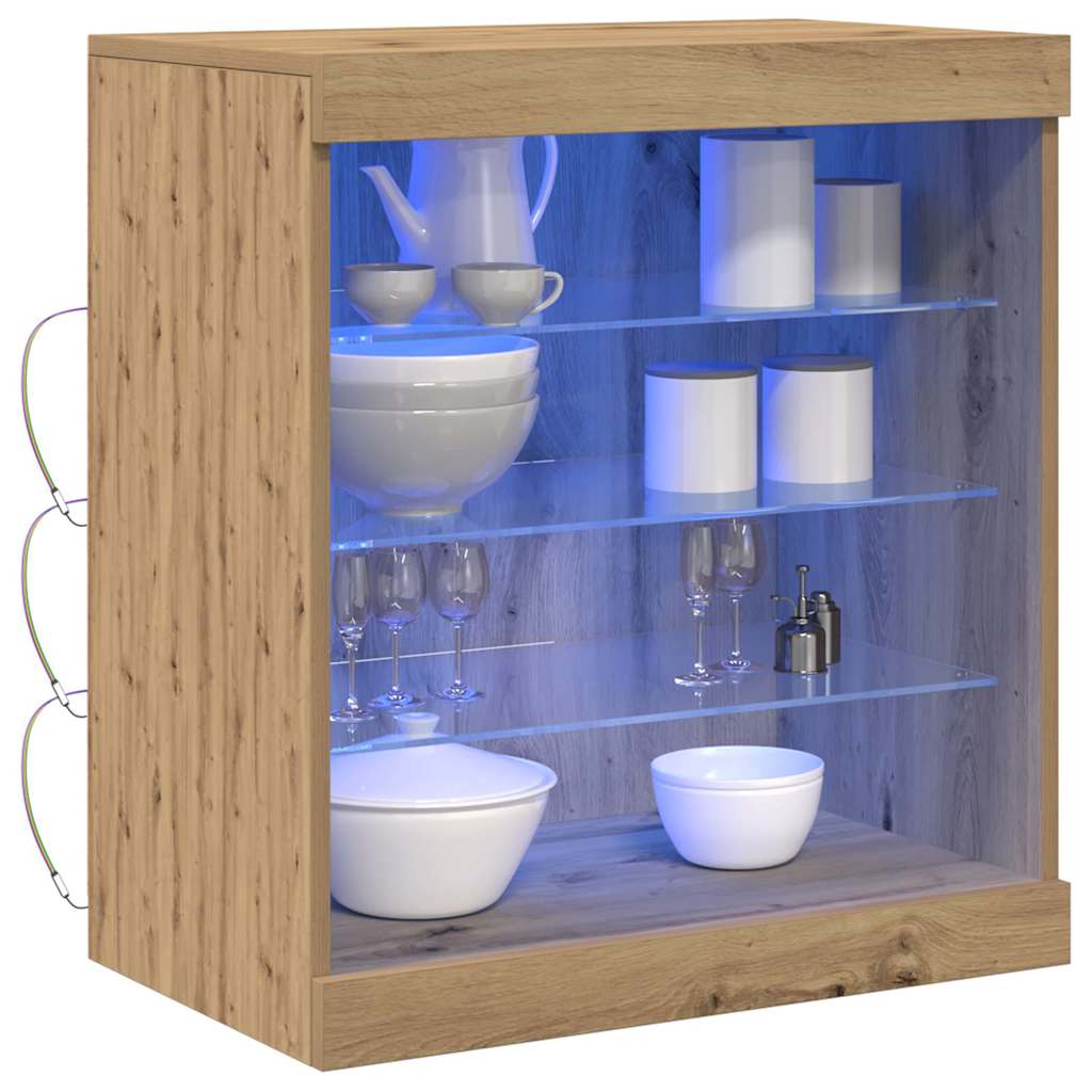 vidaXL LED Sideboard Artisan Oak 60.5 x 37 x 67 cm Engineered Wood 3