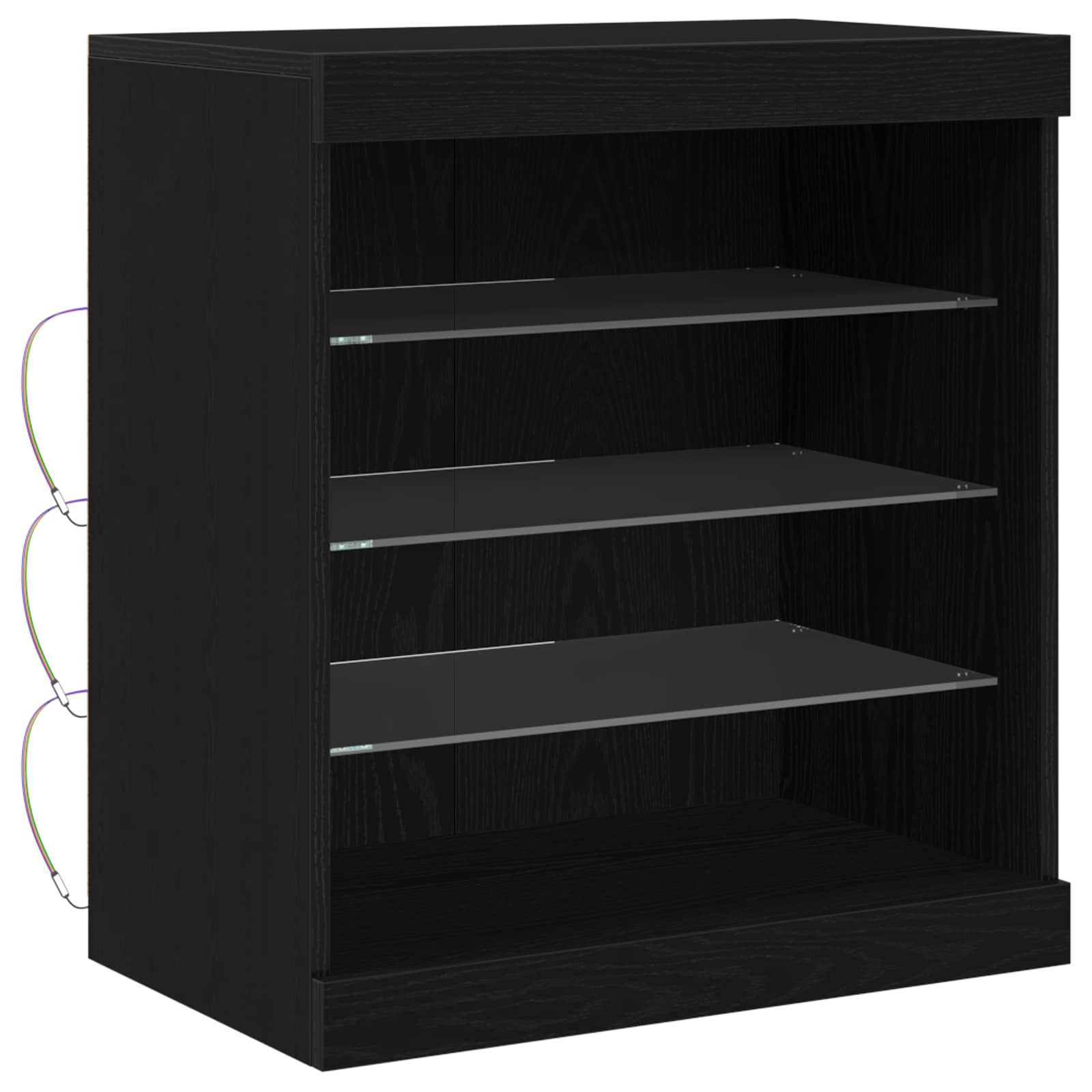 vidaXL LED Sideboard Black Oak 60.5 x 37 x 67 cm Engineered Wood 2