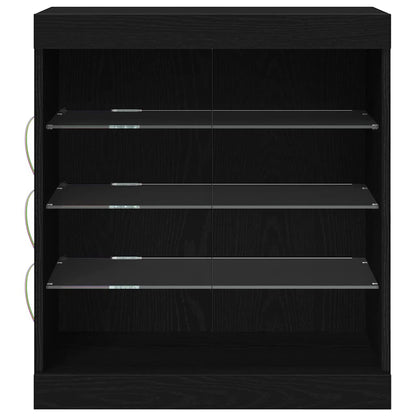 vidaXL LED Sideboard Black Oak 60.5 x 37 x 67 cm Engineered Wood 6