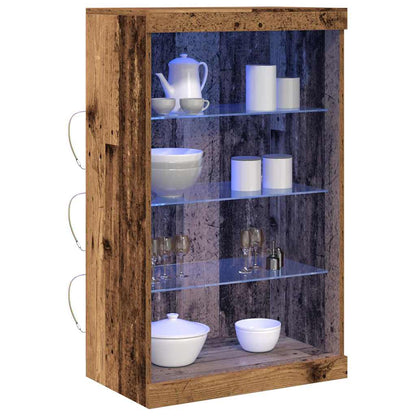 vidaXL LED Sideboard Old Wood 60.5 x 37 x 100 cm Engineered Wood 3