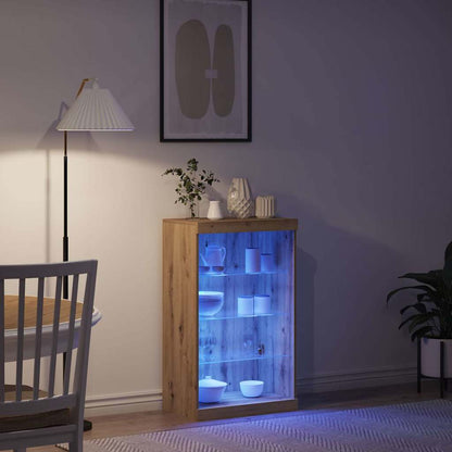 vidaXL LED Sideboard Artisan Oak 60.5 x 37 x 100 cm Engineered Wood 4