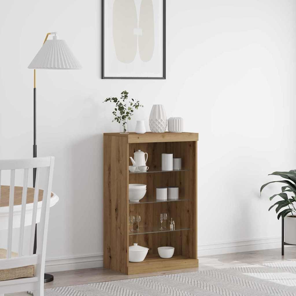 vidaXL LED Sideboard Artisan Oak 60.5 x 37 x 100 cm Engineered Wood 1