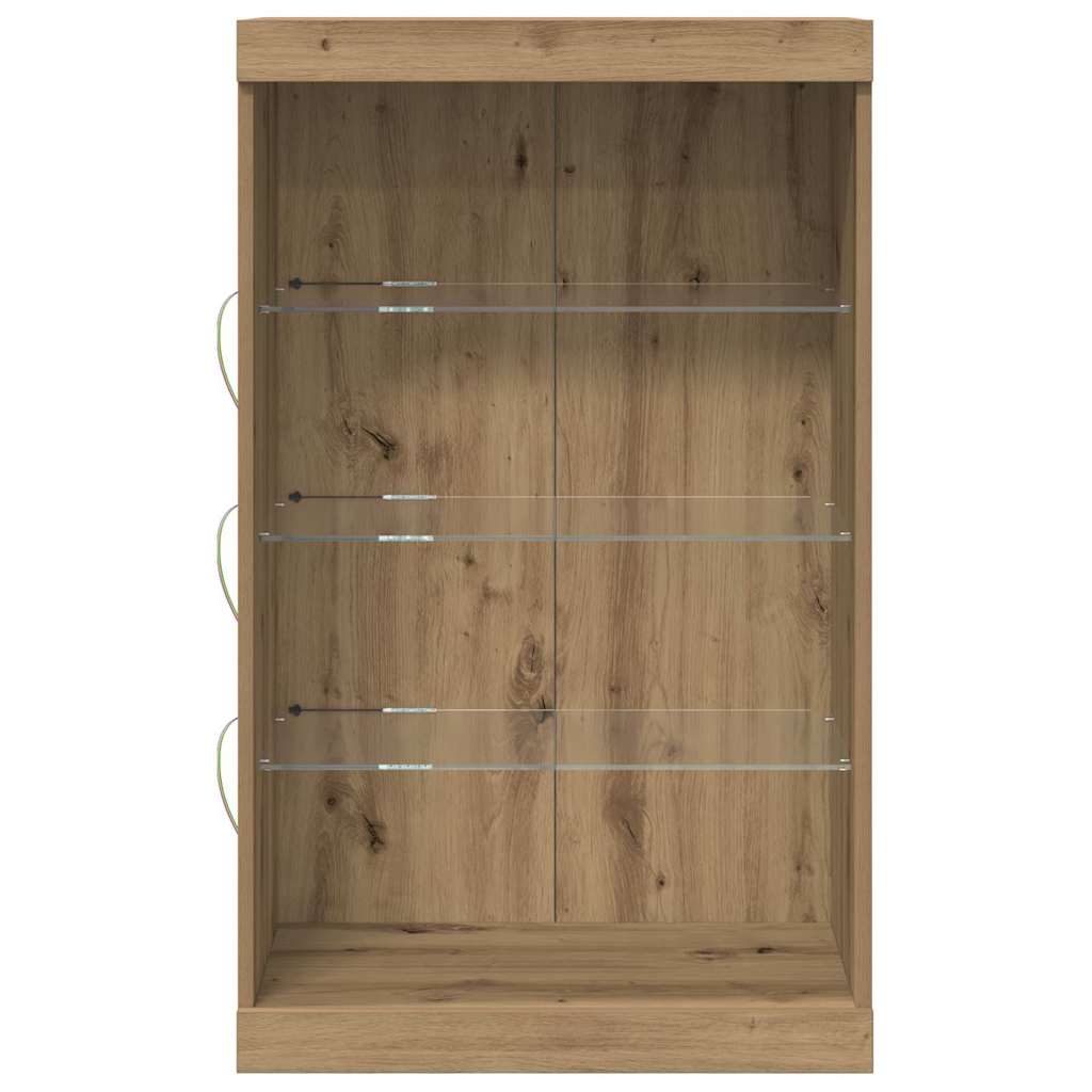 vidaXL LED Sideboard Artisan Oak 60.5 x 37 x 100 cm Engineered Wood 6