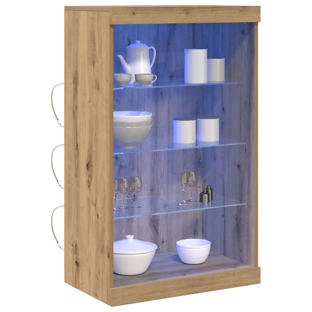 vidaXL LED Sideboard Artisan Oak 60.5 x 37 x 100 cm Engineered Wood 3