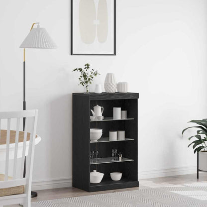 vidaXL LED Sideboard Black Oak 60.5 x 37 x 100 cm Engineered Wood 1