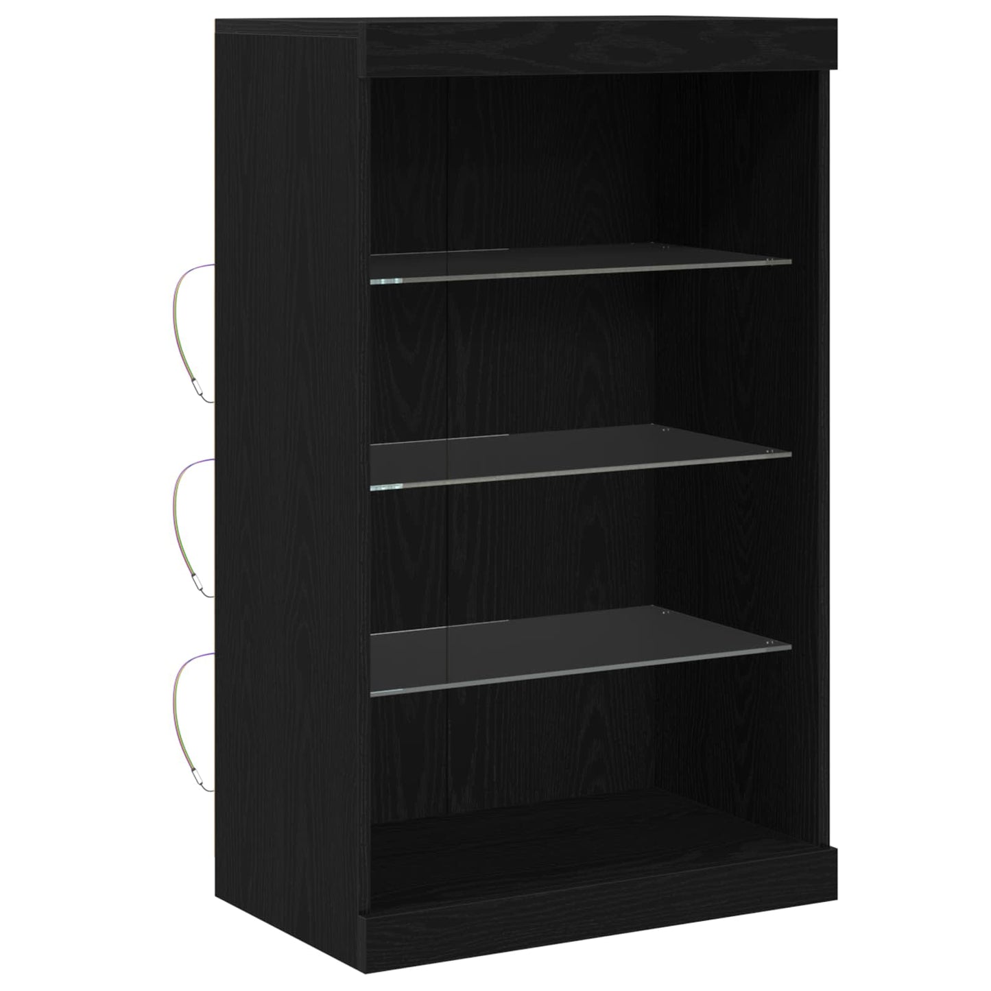 vidaXL LED Sideboard Black Oak 60.5 x 37 x 100 cm Engineered Wood 5