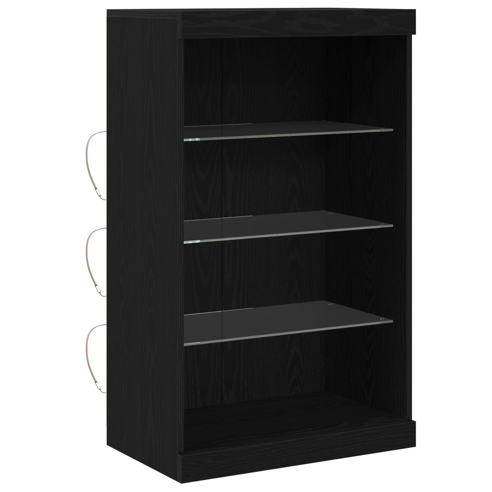 vidaXL LED Sideboard Black Oak 60.5 x 37 x 100 cm Engineered Wood 5