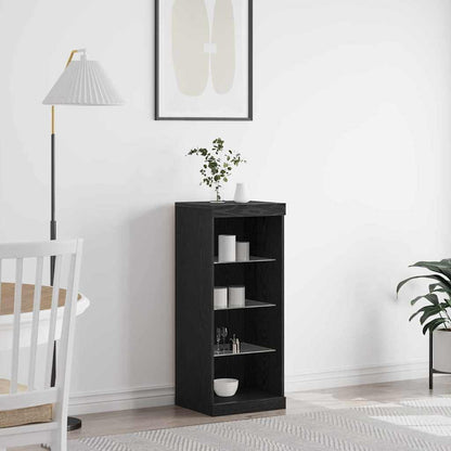 vidaXL LED Sideboard Black Oak 41 x 37 x 100 cm Engineered Wood 1