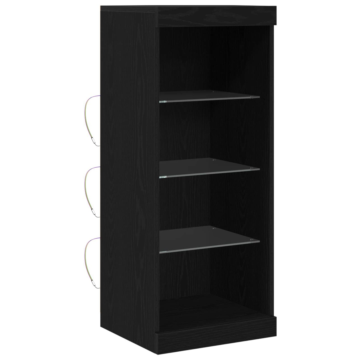 vidaXL LED Sideboard Black Oak 41 x 37 x 100 cm Engineered Wood 2