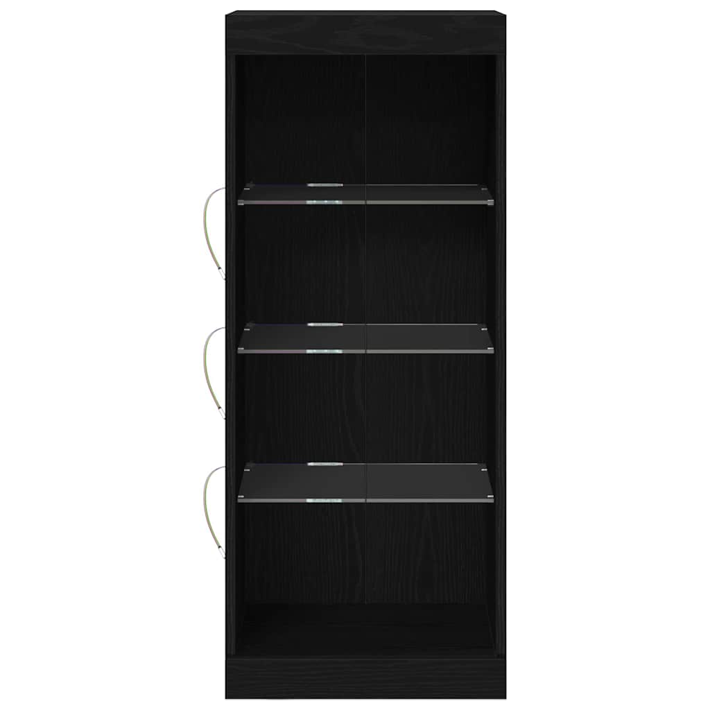 vidaXL LED Sideboard Black Oak 41 x 37 x 100 cm Engineered Wood 6