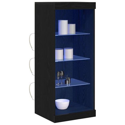 vidaXL LED Sideboard Black Oak 41 x 37 x 100 cm Engineered Wood 3