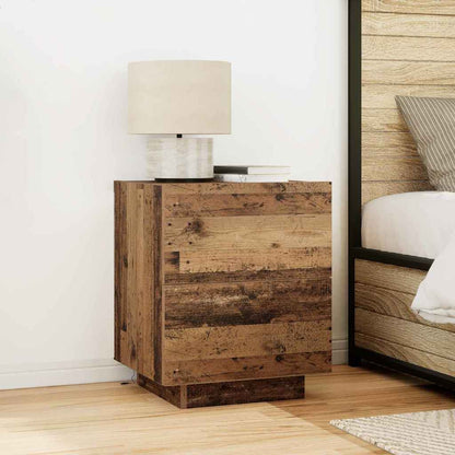 vidaXL Bedside Cabinet with LED Lights Engineered Wood