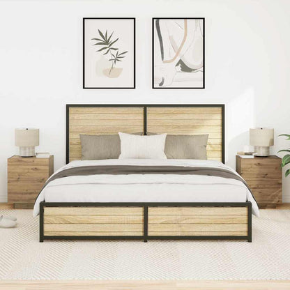 vidaXL Bedside Cabinet 2 pcs Artisan Oak 45 x 40 x 55 cm 4