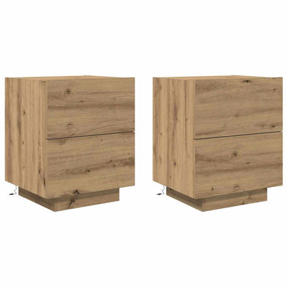 vidaXL Bedside Cabinet 2 pcs Artisan Oak 45 x 40 x 55 cm 2