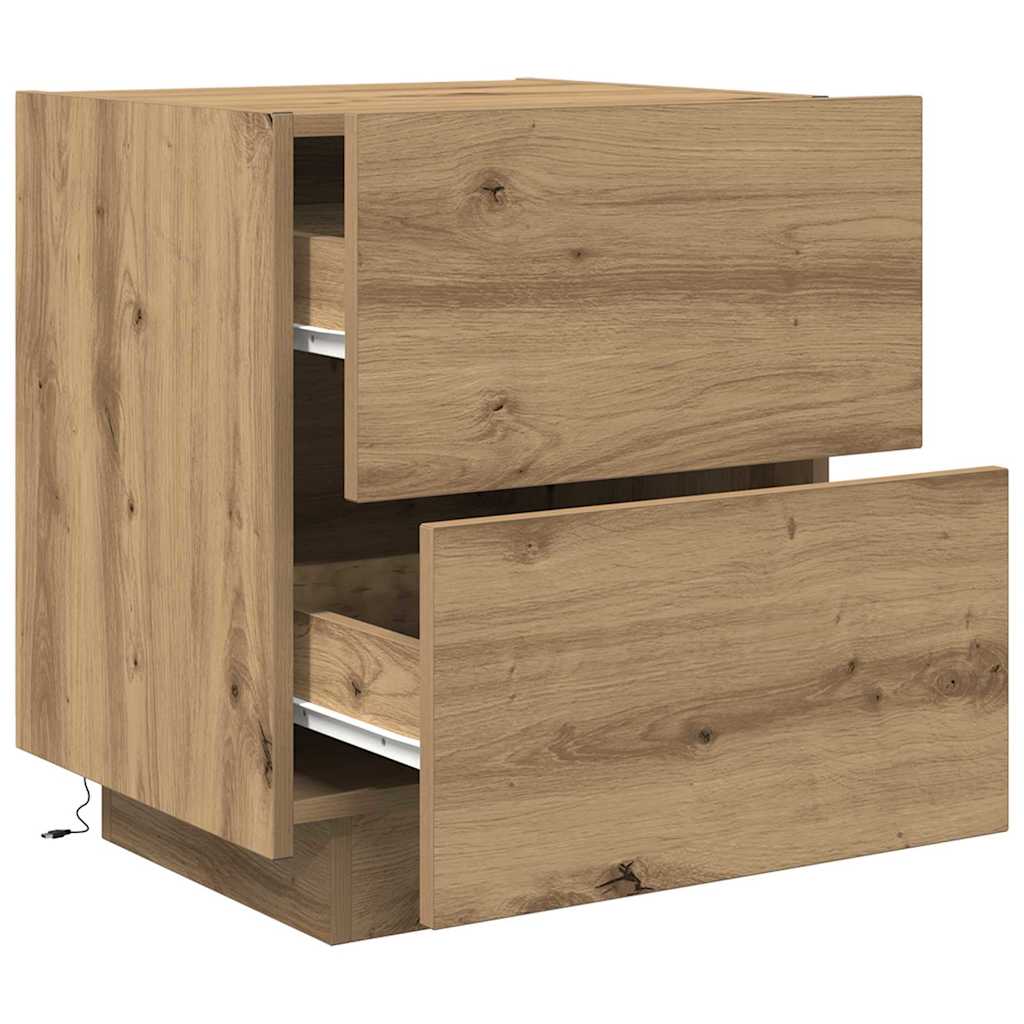 vidaXL Bedside Cabinet 2 pcs Artisan Oak 45 x 40 x 55 cm 6